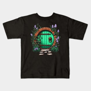 Halfling Circular Door with Lavanders - Fantasy Kids T-Shirt